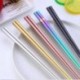 Ezüst 1 pár színes chopsticks fém kínai rozsdamentes acél luxus újrahasznosítható nagy