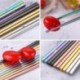 Ezüst 1 pár színes chopsticks fém kínai rozsdamentes acél luxus újrahasznosítható nagy