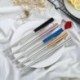 Kék   arany 1 pár színes chopsticks fém kínai rozsdamentes acél luxus újrahasznosítható nagy