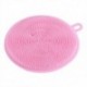 Rózsaszín Többfunkciós antibakteriális szilikon ételmosó szivacs kefe mosogatógép