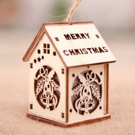Kis harang Karácsonyi Led könnyű fa ház aranyos karácsonyi fa lóg díszek Holiday Decor