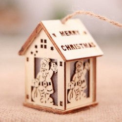 Kis Mikulás Karácsonyi Led könnyű fa ház aranyos karácsonyi fa lóg díszek Holiday Decor