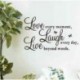 LIVE LAUGH LOVE Letters Szoba művészet Mural DIY fali matrica Home Decal cserélhető Új