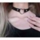 Fekete Női kedvenc punk gót bőr szegecs szív gyűrű nyakörv choker funky nyaklánc