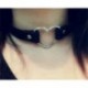 Fekete Női kedvenc punk gót bőr szegecs szív gyűrű nyakörv choker funky nyaklánc