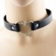 Fekete Női kedvenc punk gót bőr szegecs szív gyűrű nyakörv choker funky nyaklánc