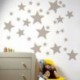 Fekete 110Pcs több méretű csillag cserélhető fali matricák Baby Room matricák Art Vinyl Decor