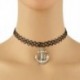 Horgony ELADÓ! Tattoo Choker Stretch nyaklánc fekete Retro Henna rugalmas 80-as évek 90-es évek ékszer