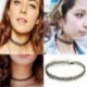 Horgony ELADÓ! Tattoo Choker Stretch nyaklánc fekete Retro Henna rugalmas 80-as évek 90-es évek ékszer