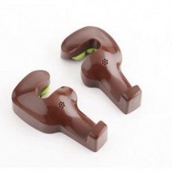 Barna 2pcs Mini univerzális autó hátsó ülés Hook pénztárca táska lógó fogas tartó műanyag