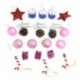 Arany   Red 24db Xmas díszek Csillogó labdák Baubles karácsonyfa medál dekoráció DIY
