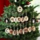 10db / Állítsa be a fa karácsonyfa dísztárgyait a DIY gyerekek festményeivel díszítő kézműves címkéket