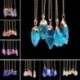 * 21 Ezüstlánc   Opál Szív Vogue Agate Druzy császár kvarc csakra kő természetes medál nyaklánc ékszer
