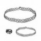 1 Készlet Retro Stretch Tattoo Choker nyaklánc karkötő gyűrű fekete elasztikus Boho