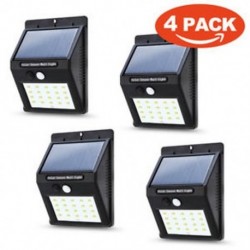 4PACK 20 LED napenergia Power PIR mozgásérzékelő fali fény Kültéri kerti lámpa vízálló