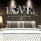 * 1 Fekete Hot Removable 3D Leaf LOVE fali matrica stílusos művészeti vinil matricák hálószoba dekoráció