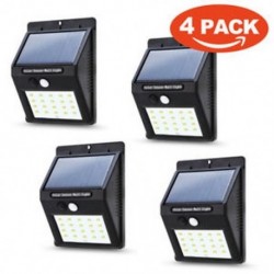 4 Csomag 20 LED Vízálló LED Solar Power PIR mozgásérzékelő fali fény szabadtéri kert udvari lámpa
