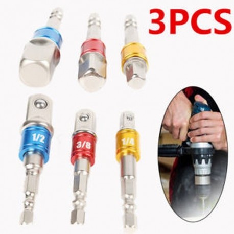 3db készlet 1/4 &quot 3/8&quot  1/2 &quot aljzatbit adapter fúróanyát meghajtó meghajtó tápellátási sáv