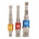 3db készlet 1/4 &quot 3/8&quot  1/2 &quot aljzatbit adapter fúróanyát meghajtó meghajtó tápellátási sáv