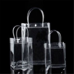 17 * 23 * 7 cm Hordozható tiszta vinil átlátszó Tote Gft táska Tote erszényes váll táska PVC