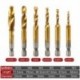 6PCS Set Hex Shank Titán bevonatú csavar menetes fúrószárak Összetett csap M3 - M10