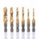 6PCS Set Hex Shank Titán bevonatú csavar menetes fúrószárak Összetett csap M3 - M10