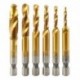 6PCS Set Hex Shank Titán bevonatú csavar menetes fúrószárak Összetett csap M3 - M10