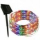 Színes Solar Powered 100 LED 10m réz drót könnyű húr tündér Xmas Home Garden Decor