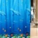 Vízálló óceán tengeri élet Fürdőszoba zuhanyfüggöny és 12 X-es kampó gyűrű 180 cm x 180 cm