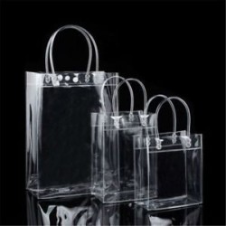 20 * 28 * 10 cm Hordozható átlátszó átlátszó Tote Gft táska erszényes váll táska PVC méret S / M / L