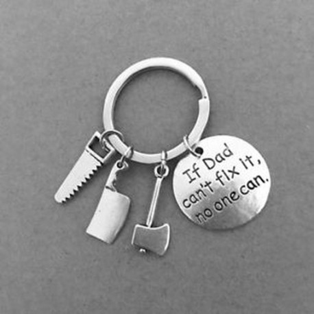 Apa Hatchet Saw Ha az apa nem tudja megjavítani, nem lehet kéziszerszám kulcstartó apu kulcstartó ajándék az apának