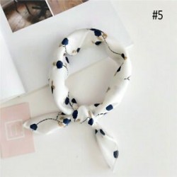 * 5 Női Retro tér selyem érzi szatén sál vékony elegáns fej-nyak haj Tie Band