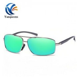 Ezüst keret   zöld lencse Unisex polarizált Retro UV400 tükör napszemüveg kültéri sport vezetési szemüveg jp