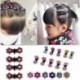 Ibolya 12 PCS sok lány édes strasszos kristály virág mini haj karmok klip bilincsek
