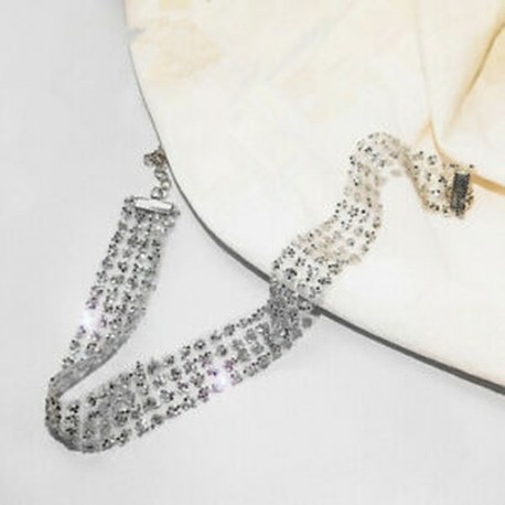 * 1 Ezüst A koreai szexi gyöngyszemcsont lándzsa láthatatlan Choker női lánc nyaklánc ékszer