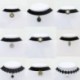 1467 Fekete gótikus bársony varázsa medál csipke choker nyaklánc kézzel készített retro ékszerek