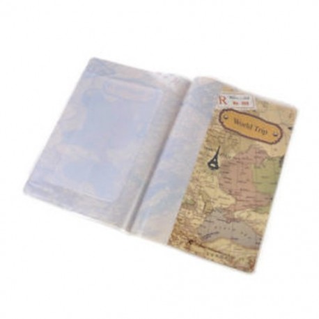 Sárga 1x világtérképes útlevéllel utazó útlevélborító tokkártya és azonosító tartó táska