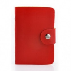 Piros Férfiak Nők 24 Kártyák PU Bőr Pocket Business ID Hitelkártya birtokos tok Pénztárca