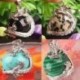 Sea Opal Retro természetes drágakő kristály hatszögletű sárkány kő ezüst medál nyaklánc