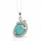 Sea Opal Retro természetes drágakő kristály hatszögletű sárkány kő ezüst medál nyaklánc