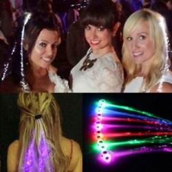 Hot Fiber Optic Hair LED fények születésnapi party ajándék táskák karácsonyi jelmez klipek