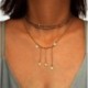 Női divat többrétegű arany choker csillag kristály lánc medál nyaklánc ékszer