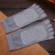 Szürke 2 1Pair női pamut 5-toe színes jóga edzőterem nem csúszós masszázs toe zokni Full Grip