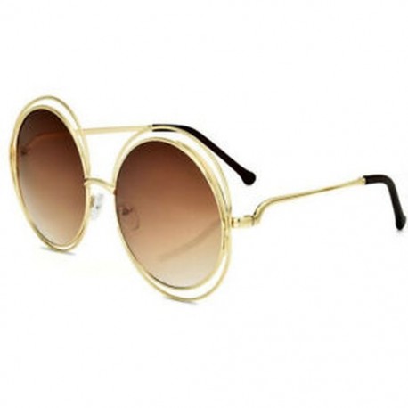 K-Gold   Tea szín Vintage Retro női férfiak szemüveg túlméretezett geometriai lapos tükör lencse napszemüveg