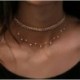 Divat nyári többrétegű Choker nyaklánc kristály csillag arany lánc női ékszerek