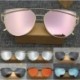 Q-Pink Vintage Retro női férfiak szemüveg túlméretezett geometriai lapos tükör lencse napszemüveg
