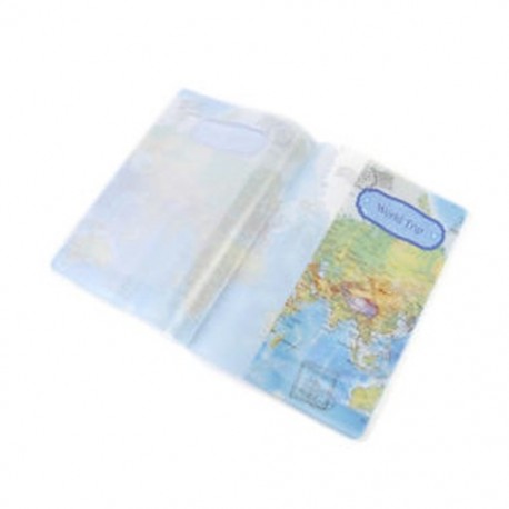 Kék Világtérkép Passport tulajdonos Utazási útlevélborító Case Card &amp  ID tulajdonosok Bag JP