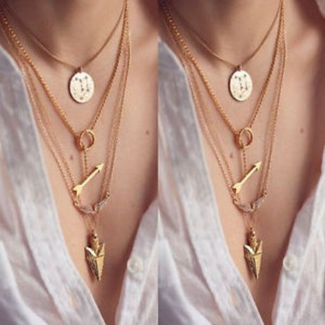 Divat női medál arany lánc Charm Choker nyilatkozat Bib nyaklánc ékszerek
