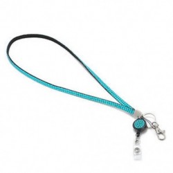 Világoskék Nyak strasszos kristály nyakpánt visszahúzható pánt azonosító jelvény Reel telefon kulcstartó