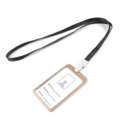 Fekete kötél   arany Alumínium ötvözet üzleti munka kártya azonosító jelvény lanyard tartó Hot függőleges fém